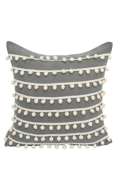 Pom-poms Galore Dekorativer Kissenbezug, 18x18 Zoll Strickstoff Dekorativer Kissenbezug für moderne Wohnzimmer, K-141