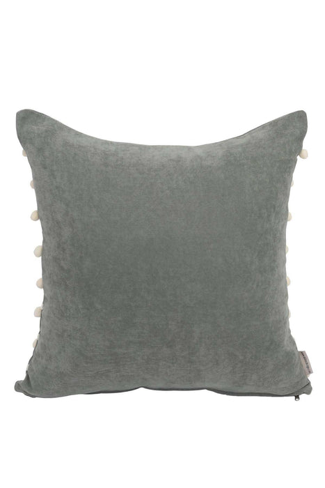 Pom-poms Galore Dekorativer Kissenbezug, 18x18 Zoll Strickstoff Dekorativer Kissenbezug für moderne Wohnzimmer, K-141