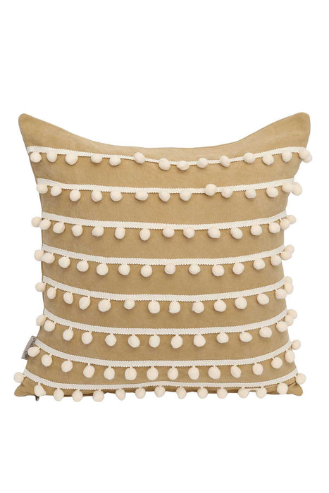 Pom-poms Galore Dekorativer Kissenbezug, 18x18 Zoll Strickstoff Dekorativer Kissenbezug für moderne Wohnzimmer, K-141