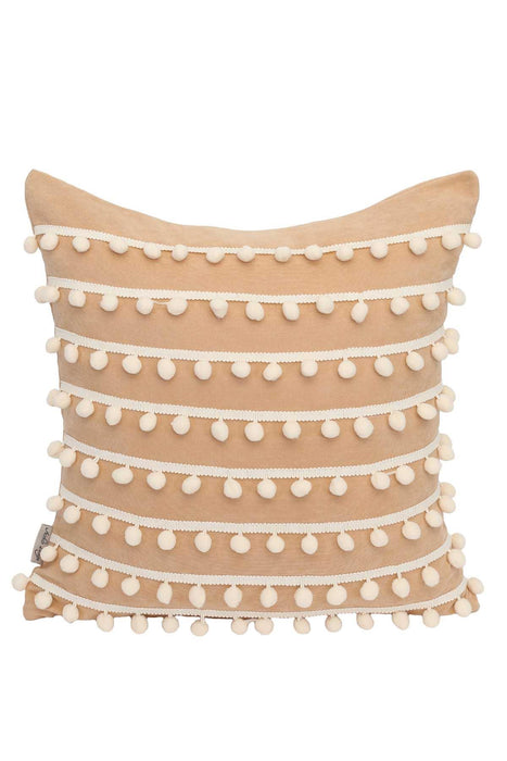 Pom-poms Galore Dekorativer Kissenbezug, 18x18 Zoll Strickstoff Dekorativer Kissenbezug für moderne Wohnzimmer, K-141