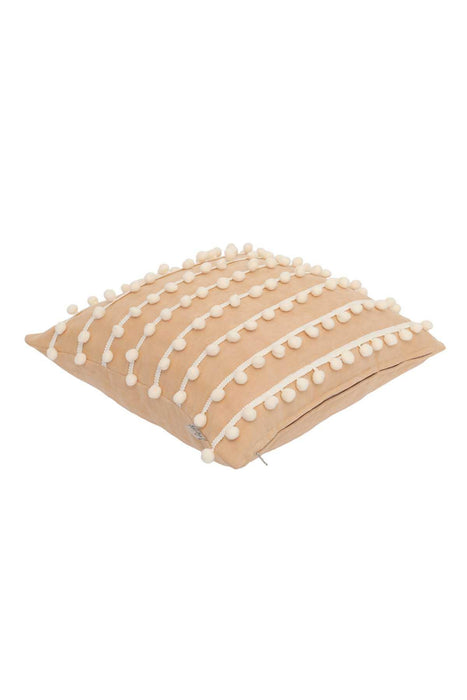 Pom-poms Galore Dekorativer Kissenbezug, 18x18 Zoll Strickstoff Dekorativer Kissenbezug für moderne Wohnzimmer, K-141