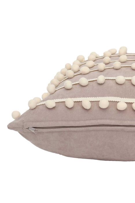 Pom-poms Galore Dekorativer Kissenbezug, 18x18 Zoll Strickstoff Dekorativer Kissenbezug für moderne Wohnzimmer, K-141