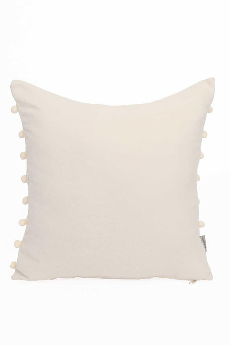 Pom-poms Galore Dekorativer Kissenbezug, 18x18 Zoll Strickstoff Dekorativer Kissenbezug für moderne Wohnzimmer, K-141