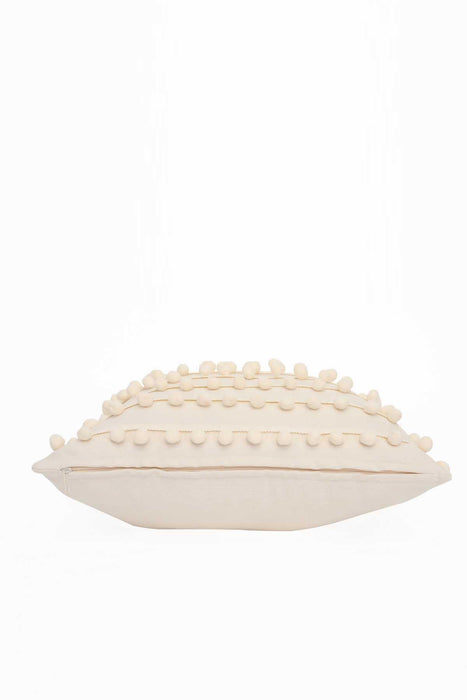 Pom-poms Galore Dekorativer Kissenbezug, 18x18 Zoll Strickstoff Dekorativer Kissenbezug für moderne Wohnzimmer, K-141
