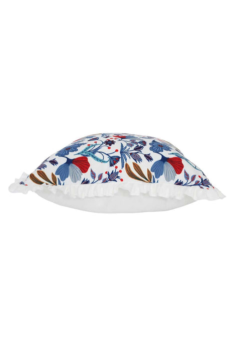 Boho Decorative Polyester Square Throw Pillow Covers Square Cushion Cases with Ruffles, Traditional Anatolian Handicraft Look (18 x 18 inch),K-160