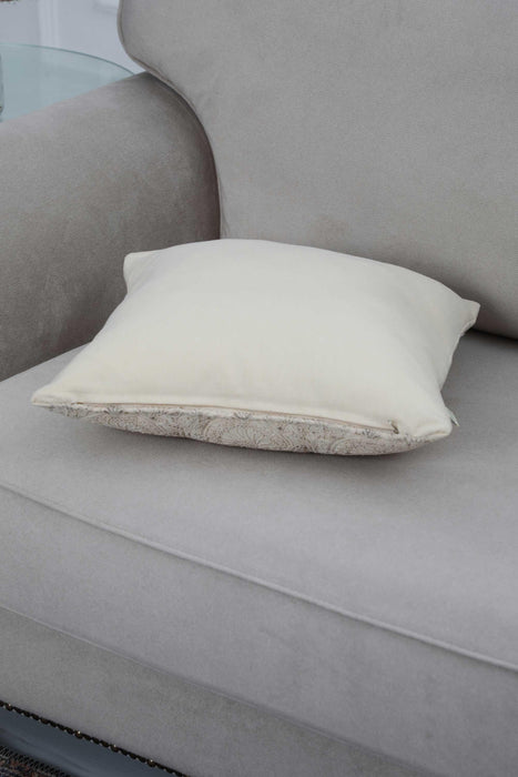 Boho Decorative Square Linen Texture Throw Pillow Cover Square 45x45 cm (18x18 inch) Handicraft Trimmed Cushion Cover for Sofa Couch Bed Decor,K-264