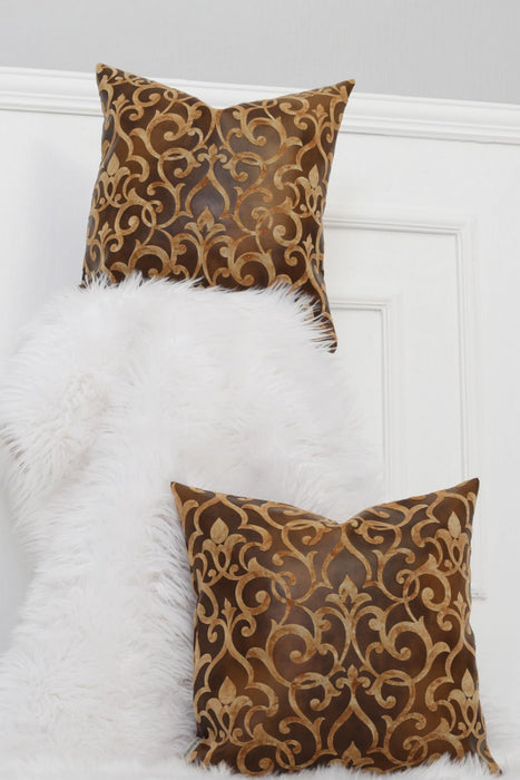 Boho Decorative Throw Pillow Covers and Cases, Cushion Covers 45 x 45 cm (18 x 18 inch) Modern Embossed Velvet Look Patterned,K-101