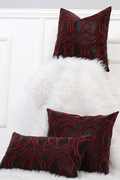 Boho Decorative Throw Pillow Covers and Cases, Cushion Covers 45 x 45 cm (18 x 18 inch) Modern Embossed Velvet Look Patterned,K-101