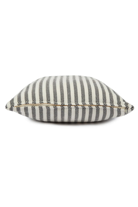 Boho Throw Pillow Cover with Striped-Pattern and Leather, 18x18 Inches High Quality Decorative Pillow Cover for Elegant Home Decors,K-154