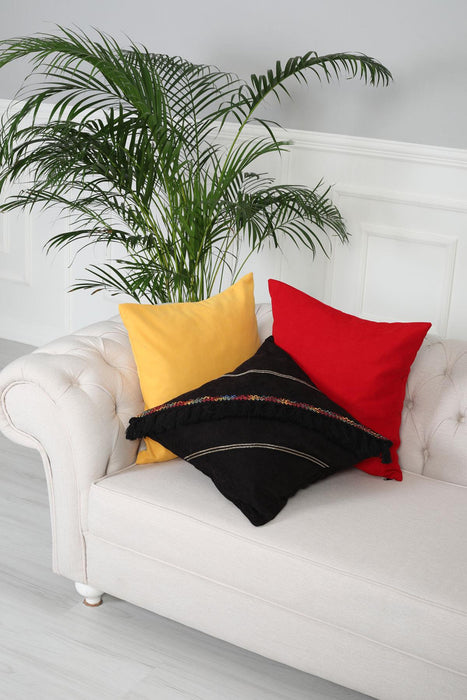 Boho Decorative Throw Pillow Covers Square 18 x 18 inch Polyester Pillow Case Modern Design Cushion Covers for Couch, Sofa, Bed,K-10