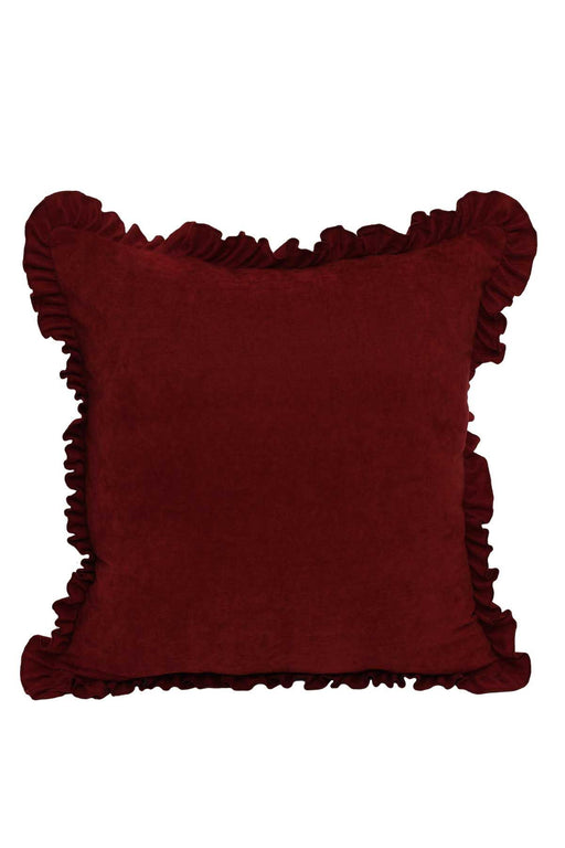 Decorative Throw Pillow Cover with Frilled Edges, 18x18 Inches Modern Design Cushion Cover for Cozy Homes, Solid Modern Pillow Cover,K-107