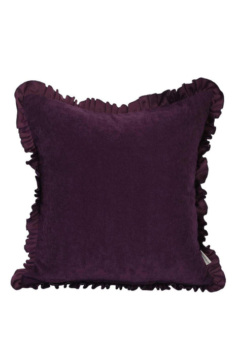 Decorative Throw Pillow Cover with Frilled Edges, 18x18 Inches Modern Design Cushion Cover for Cozy Homes, Solid Modern Pillow Cover,K-107
