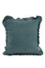 Decorative Throw Pillow Cover with Frilled Edges, 18x18 Inches Modern Design Cushion Cover for Cozy Homes, Solid Modern Pillow Cover,K-107 Petrol Green
