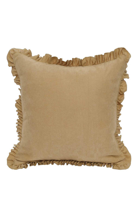 Decorative Throw Pillow Cover with Frilled Edges, 18x18 Inches Modern Design Cushion Cover for Cozy Homes, Solid Modern Pillow Cover,K-107 Petrol Green