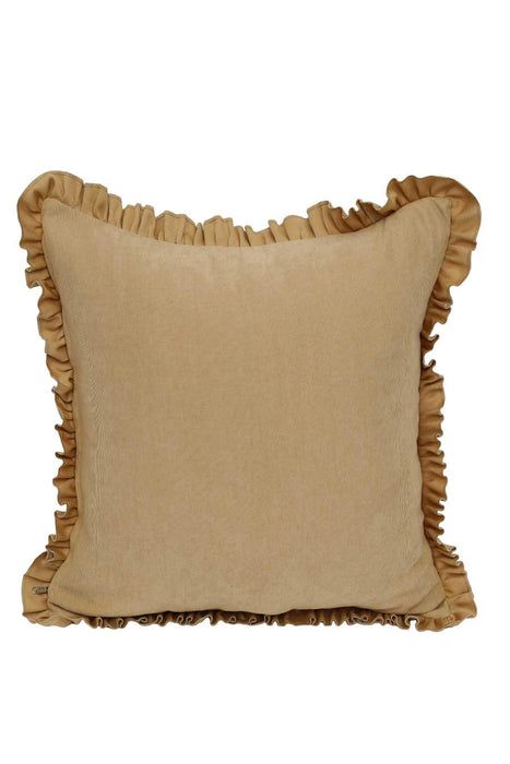 Decorative Throw Pillow Cover with Frilled Edges, 18x18 Inches Modern Design Cushion Cover for Cozy Homes, Solid Modern Pillow Cover,K-107 Petrol Green