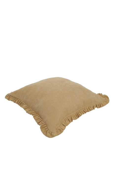 Decorative Throw Pillow Cover with Frilled Edges, 18x18 Inches Modern Design Cushion Cover for Cozy Homes, Solid Modern Pillow Cover,K-107 Petrol Green