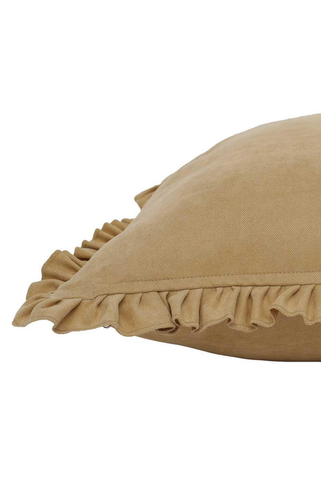 Decorative Throw Pillow Cover with Frilled Edges, 18x18 Inches Modern Design Cushion Cover for Cozy Homes, Solid Modern Pillow Cover,K-107 Petrol Green