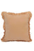 Decorative Throw Pillow Cover with Frilled Edges, 18x18 Inches Modern Design Cushion Cover for Cozy Homes, Solid Modern Pillow Cover,K-107 Beige