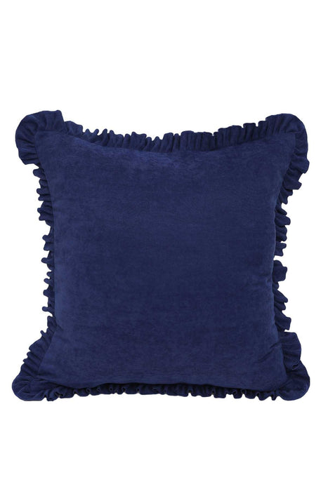 Decorative Throw Pillow Cover with Frilled Edges, 18x18 Inches Modern Design Cushion Cover for Cozy Homes, Solid Modern Pillow Cover,K-107 Black
