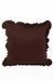 Decorative Throw Pillow Cover with Frilled Edges, 18x18 Inches Modern Design Cushion Cover for Cozy Homes, Solid Modern Pillow Cover,K-107 Ecru
