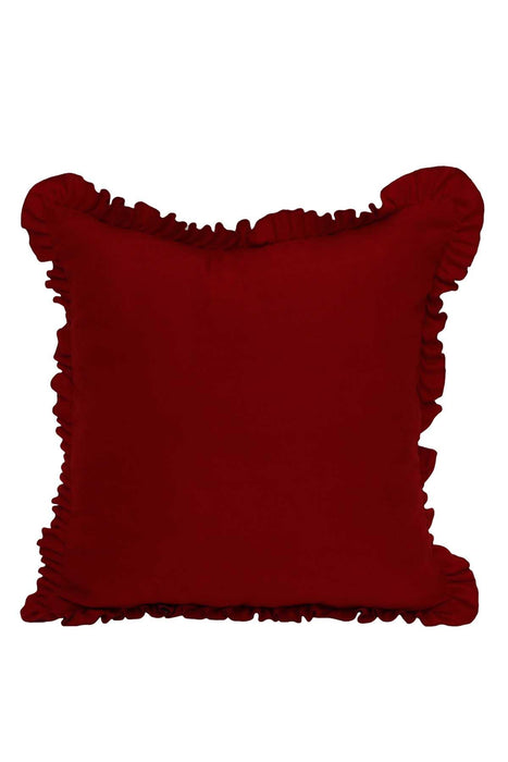Decorative Throw Pillow Cover with Frilled Edges, 18x18 Inches Modern Design Cushion Cover for Cozy Homes, Solid Modern Pillow Cover,K-107 Mink