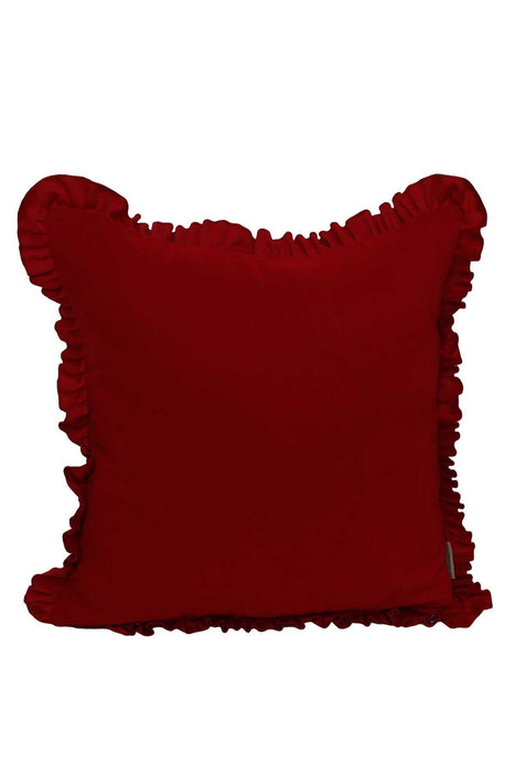Decorative Throw Pillow Cover with Frilled Edges, 18x18 Inches Modern Design Cushion Cover for Cozy Homes, Solid Modern Pillow Cover,K-107 Mink
