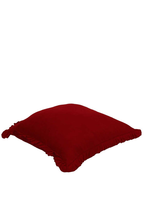 Decorative Throw Pillow Cover with Frilled Edges, 18x18 Inches Modern Design Cushion Cover for Cozy Homes, Solid Modern Pillow Cover,K-107 Mink
