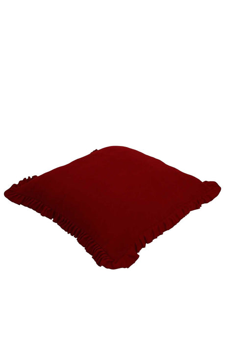 Decorative Throw Pillow Cover with Frilled Edges, 18x18 Inches Modern Design Cushion Cover for Cozy Homes, Solid Modern Pillow Cover,K-107 Mink