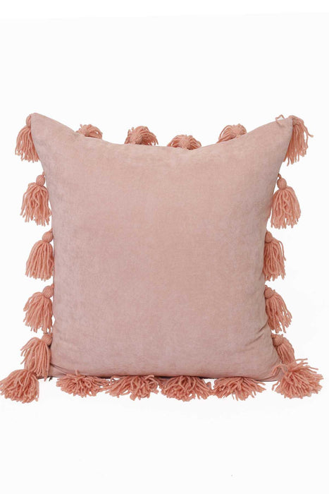 Boho Decorative Throw Pillow Covers with Pendant Big Tassels 45 x 45 cm (18 x 18 inch) Modern Design Polyester Cushion Covers,K-111