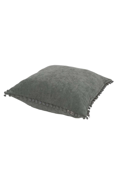 Solid Knit Throw Pillow Cover with Pom-poms, 18x18 Inches Modern Decorative Design Cushion Covers for Couch, Housewarming Gift,K-106 Maroon