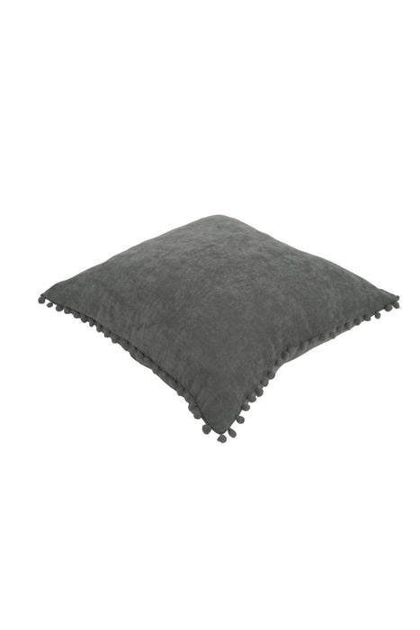 Solid Knit Throw Pillow Cover with Pom-poms, 18x18 Inches Modern Decorative Design Cushion Covers for Couch, Housewarming Gift,K-106 Maroon