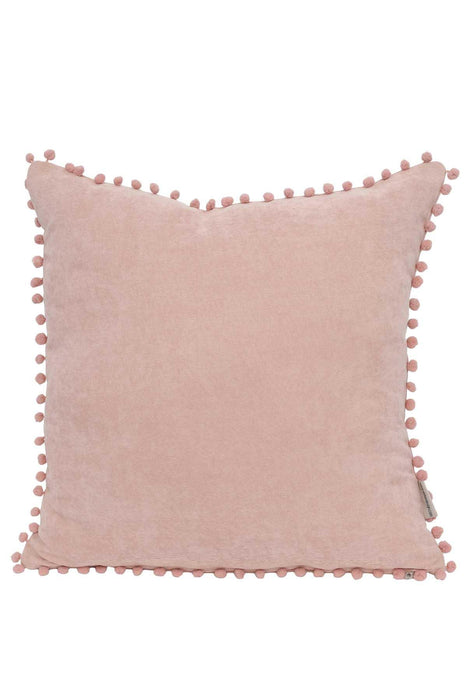 Solid Knit Throw Pillow Cover with Pom-poms, 18x18 Inches Modern Decorative Design Cushion Covers for Couch, Housewarming Gift,K-106 Maroon