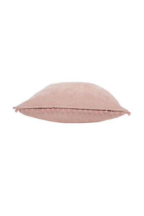 Solid Knit Throw Pillow Cover with Pom-poms, 18x18 Inches Modern Decorative Design Cushion Covers for Couch, Housewarming Gift,K-106 Maroon