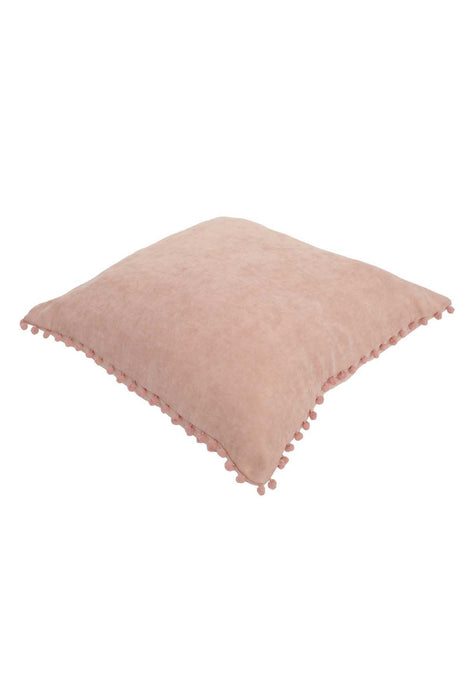 Solid Knit Throw Pillow Cover with Pom-poms, 18x18 Inches Modern Decorative Design Cushion Covers for Couch, Housewarming Gift,K-106 Maroon