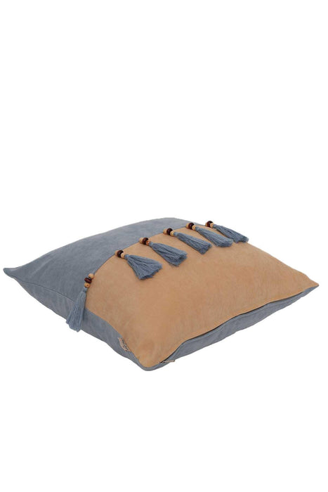 Boho Decorative Throw Pillow Covers with Tassels and Chaplet, 18 x 18 inch Modern Design Polyester Cushion Covers for Couch,K-100