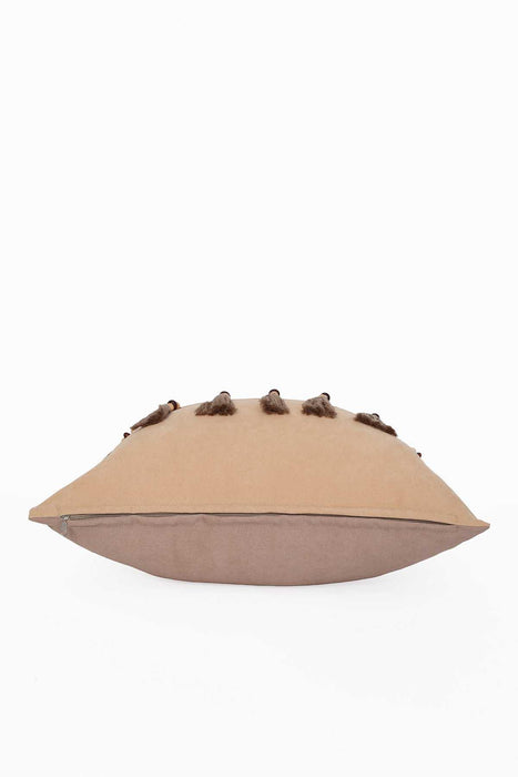 Boho Decorative Throw Pillow Covers with Tassels and Chaplet, 18 x 18 inch Modern Design Polyester Cushion Covers for Couch,K-100