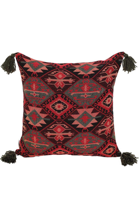 Boho Decorative Throw Pillow Covers with Tassels, Cushion Covers (18 x 18 inch) Traditional Anatolian Rug Patterned,K-128