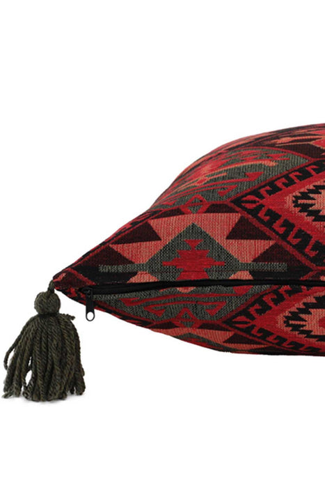 Boho Decorative Throw Pillow Covers with Tassels, Cushion Covers (18 x 18 inch) Traditional Anatolian Rug Patterned,K-128