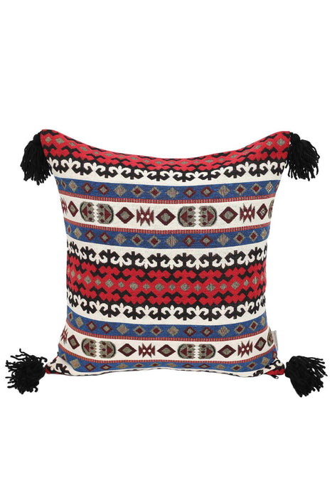 Boho Decorative Throw Pillow Covers with Tassels, Cushion Covers (18 x 18 inch) Traditional Anatolian Rug Patterned,K-128