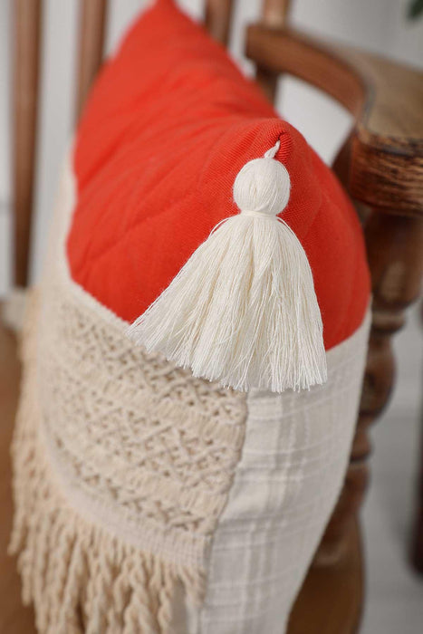 Boho Decorative Throw Pillow Covers with Tassels, Tuffled Cushion Covers 30 x 50 cm (12 x 20 inch) Traditional Anatolian Peshtemal Look,K-211