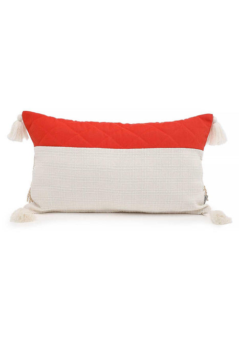 Boho Decorative Throw Pillow Covers with Tassels, Tuffled Cushion Covers 30 x 50 cm (12 x 20 inch) Traditional Anatolian Peshtemal Look,K-211