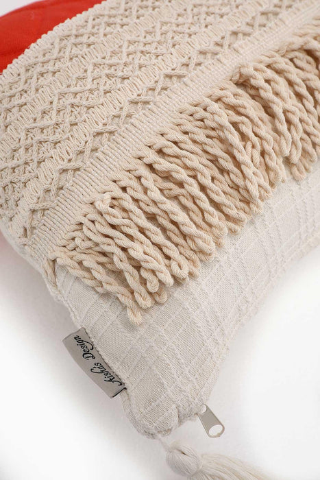 Boho Decorative Throw Pillow Covers with Tassels, Tuffled Cushion Covers 30 x 50 cm (12 x 20 inch) Traditional Anatolian Peshtemal Look,K-211