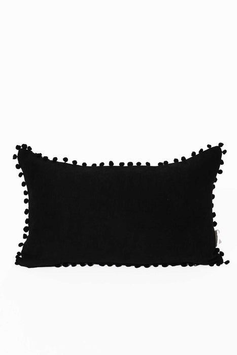 Boho Rectangle Polyester Decorative Throw Pillow Covers with Pom-poms 30 x 50 cm (12 x 20 inch) Rectangle Polyester Cushion Covers,K-109