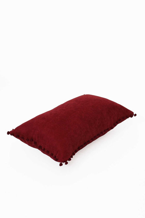 Boho Rectangle Polyester Decorative Throw Pillow Covers with Pom-poms 30 x 50 cm (12 x 20 inch) Rectangle Polyester Cushion Covers,K-110