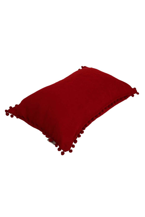 Boho Rectangle Polyester Decorative Throw Pillow Covers with Pom-poms 30 x 50 cm (12 x 20 inch) Rectangle Polyester Cushion Covers,K-110
