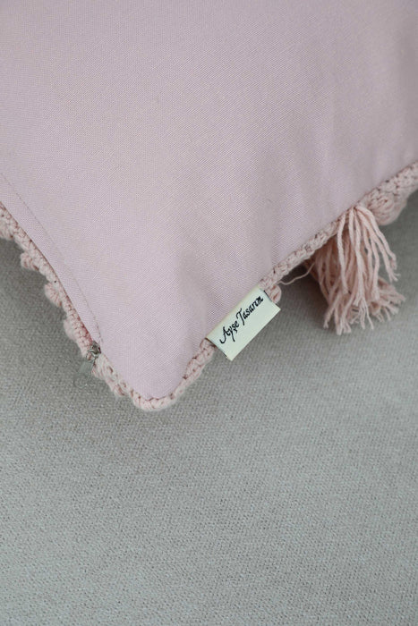 Boho Square Decorative Throw Pillow Covers with Pom-poms and Tassels 45 x 45 cm (18 x 18 inch) Cushion Covers for Couch Pillow Case for Sofa Couch,K-267