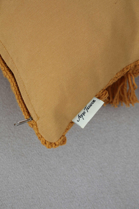 غطاء وسادة بوهو صلب مع كرات بوم مصنوعة من نسيج محبوك، غطاء وسادة شرابة مقاس 18 × 18 بوصة لديكورات المنزل الأنيقة، K-267