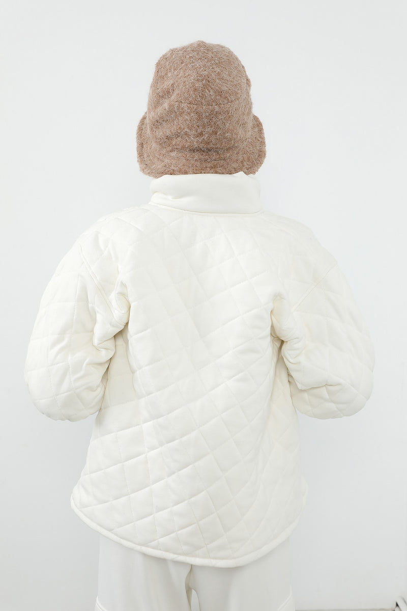 Bouclé Wool Winter Bucket Hat, Soft Textured Cozy Modest-Friendly Hat,B-99TK