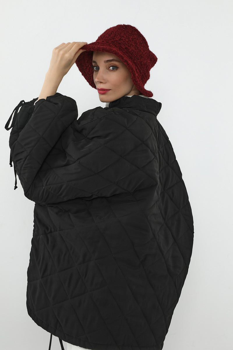 Bouclé Wool Winter Bucket Hat, Soft Textured Cozy Modest-Friendly Hat,B-99TK