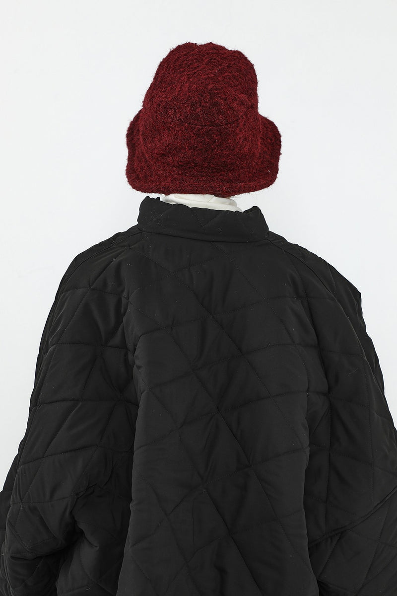 Bouclé Wool Winter Bucket Hat, Soft Textured Cozy Modest-Friendly Hat,B-99TK